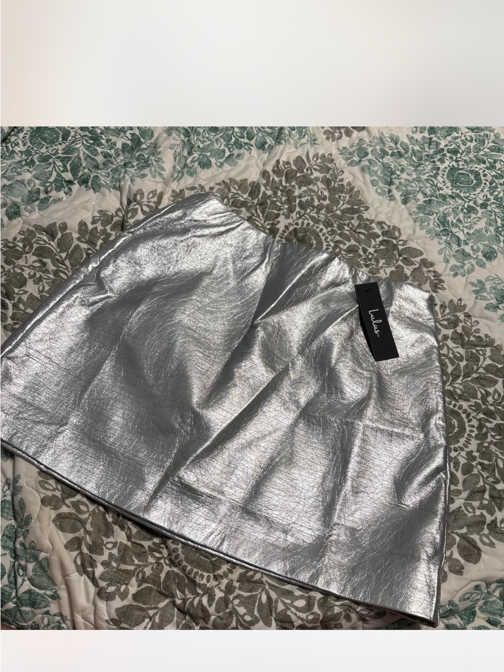 Lulu's Shimmery Silver Mini Skirt
